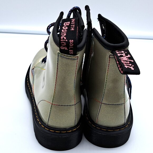 Dr Marten’s Junior 1460 Sparkle  Lace Up Leather Boot  - Size US3 - Picture 3 of 15